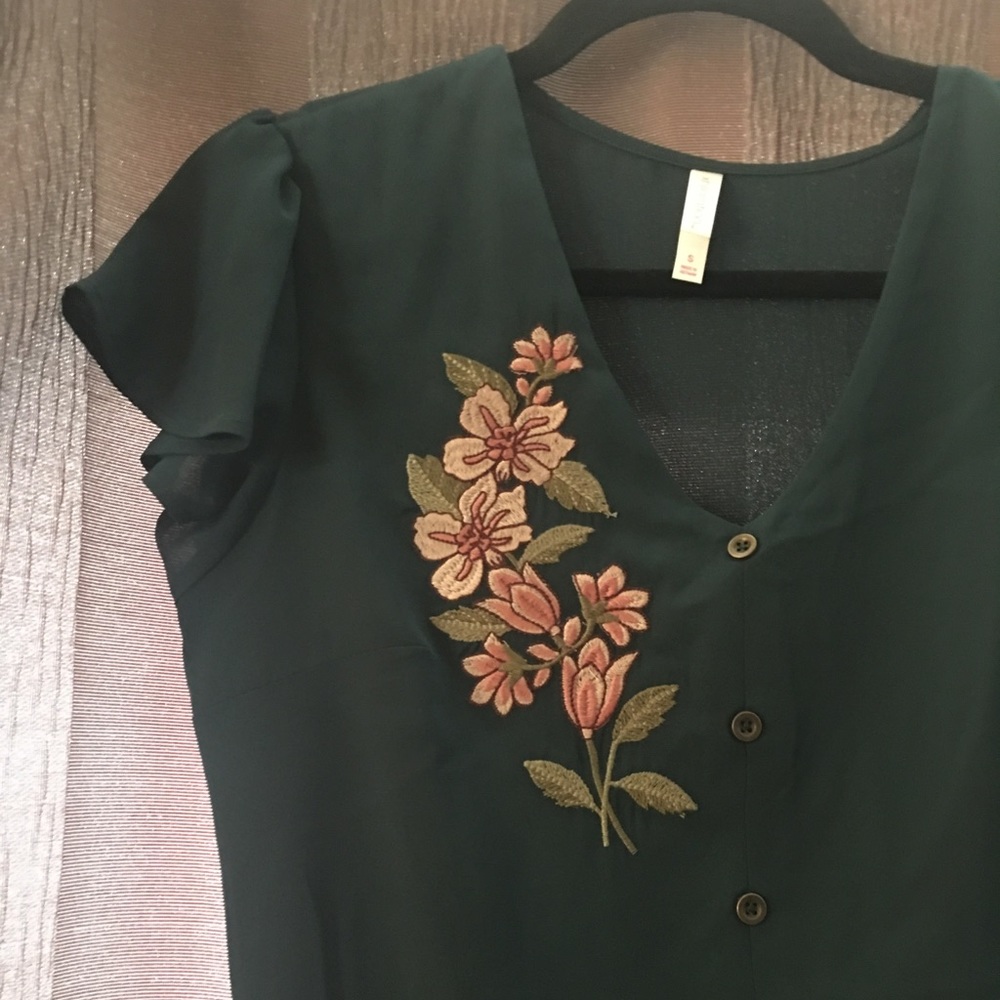 Gorgeous embroidered deep green dress